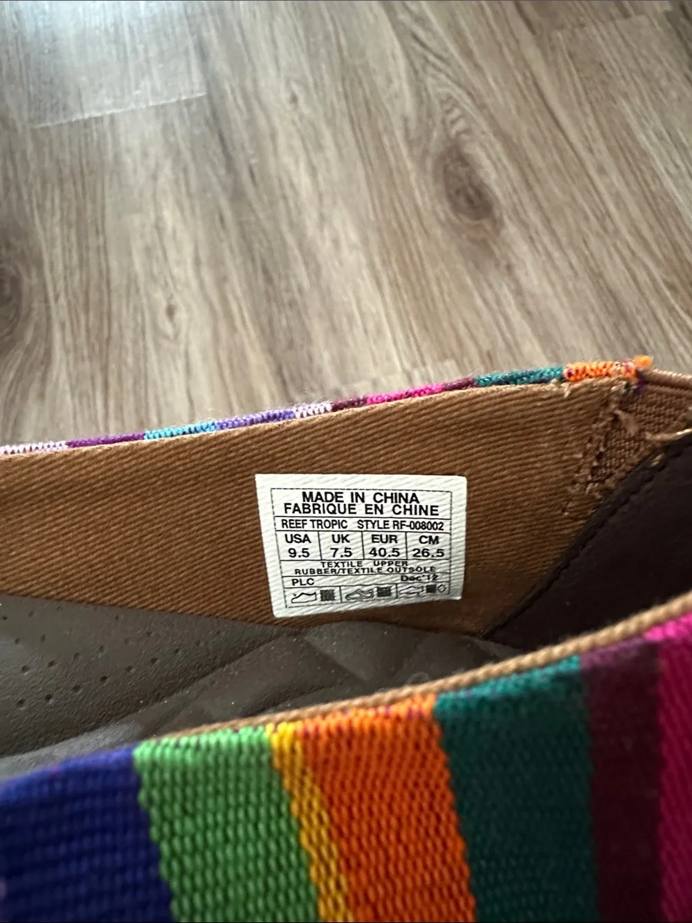 REEF | Striped Multicolor Canvas Women’s Ballet Flats, Size 9.5